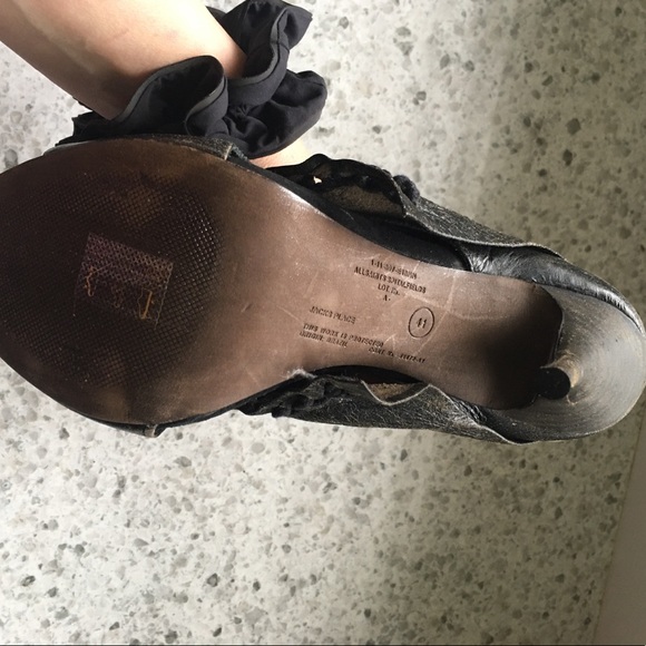 All Saints steampunk leather flap heels - Picture 8 of 12